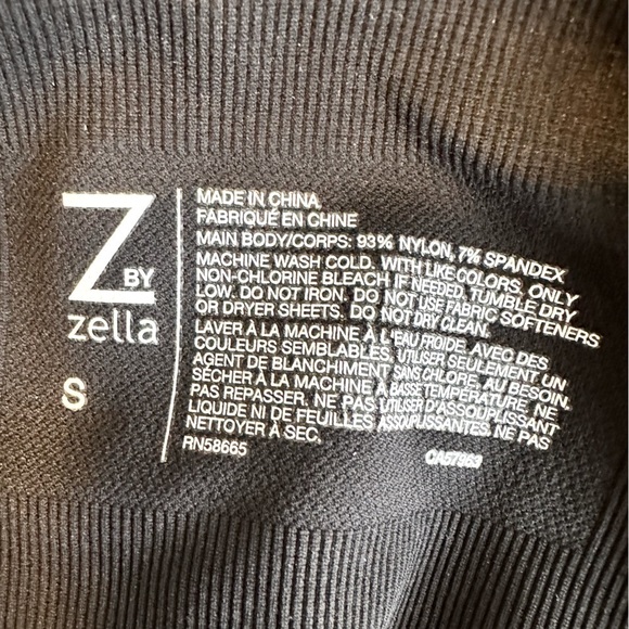 NWT Zella High Waist Seamless Textured 7/8 Leggings Black Size Small - Picture 10 of 13